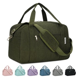 Narwey Personal Item Travel Bag for Airplane Small Travel Duffle Bag Underseat Carry on Luggage for Airplanes Small Gym Bag Hospital Bag for Women and Men (Army Green)