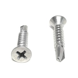 #10x1 Stainless Steel Phillips Flat Head Self Drilling Tapping TEK Screw (410 Stainless Steel) 100 Pieces 10X1