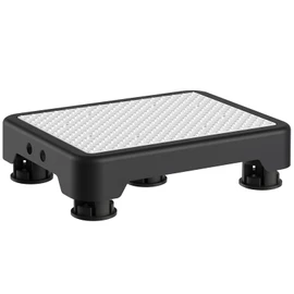 Ronlap One Step Stools for Adults, Portable Safety Step Platform for Seniors Small Plastic Bedside Step Stool Mobility Wide Step Stools Elderly Assistance for Shower Bed Car Stair Outdoor, Black-White