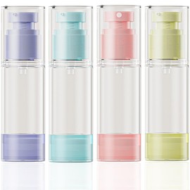 JYNVO 4 Stück 30ml Nachfüllbare Leer Airless Kosmetik Vakuum Spenderflasche, Cremespender,Sprühflasche, Kosmetikflasche in Reisegröße, for Foundation, Essence, Cream, Toiletrie
