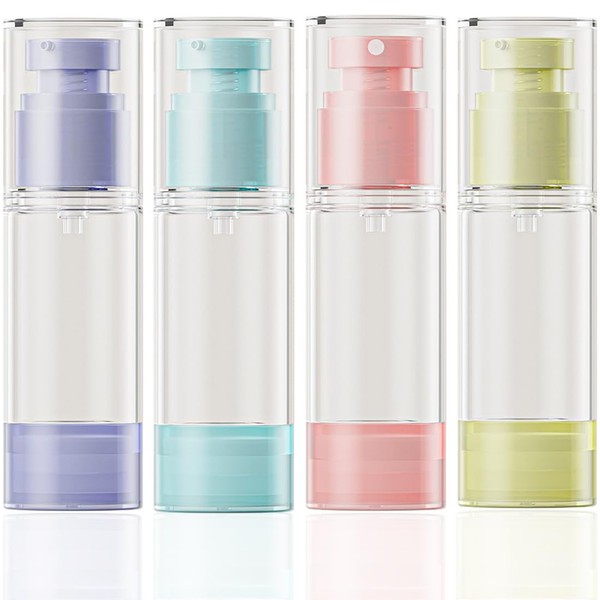 JYNVO 4 Stück 30ml Nachfüllbare Leer Airless Kosmetik Vakuum Spenderflasche,