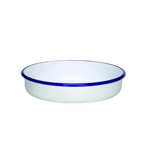 Krüger 442 °F/28/W Round Bowl – 28 cm Round, steel, white with blue rim bowl 28 x 28 x 6 cm