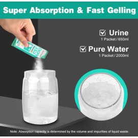 CRAZYTHUR Portable Toilet Gel, 50 Packets Camp Toilet Portable Gel, Poo Powder with Lemon