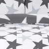Rapport Stars Reversible Duvet Cover Bed Set, Polycotton Grey, Single