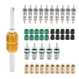 Air Conditioning Valve Core, 46 Pieces/Set Schrader Valve Inserts TZE Disassembly Remover Installer Tool A/C for R410/R22/R134a