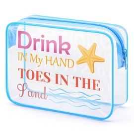 Gfhzdmf Beach Lover Gift for Women Girl Clear Makeup Bag Beach Themed Gift Summer Vacation Present for Daughter Cosmetic Bag Christmas Birthday Graduation Present for Her Sister Friend Travel Pouch