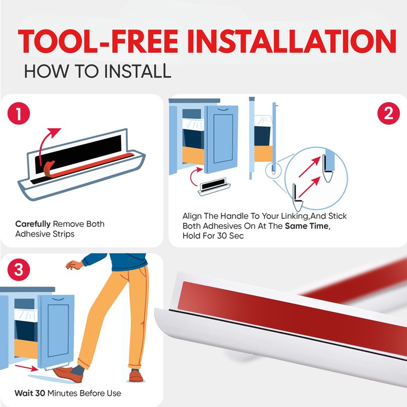 The Handless Handle – Hands-Free Garbage Drawer Foot Pull Handle,