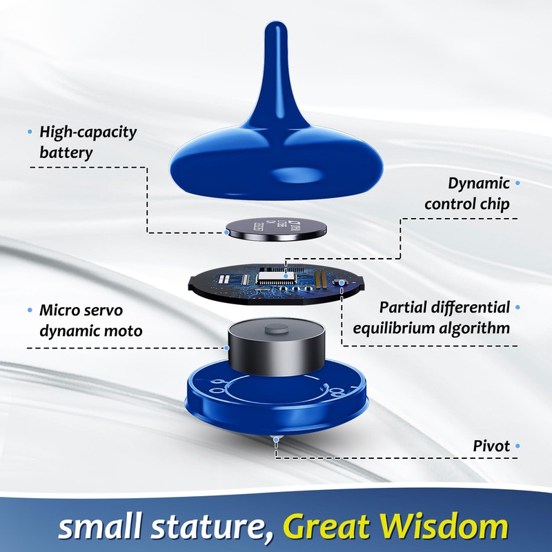 Hautech Electric Spinning Top with Glass Base, 6+ Hour Endless