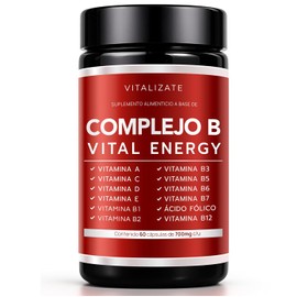 Complejo B Completo - Suplemento Potenciado - Incluye Vitaminas (B1, B2, B3, B5, B6, B7, B9 y Vitamina B12) | Vitamina B Complex para Hombre y Mujer - 13+ Ingredientes Premium | 60 Cápsulas