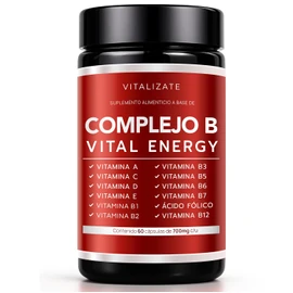 Complejo B Completo - Suplemento Potenciado - Incluye Vitaminas (B1, B2, B3, B5, B6, B7, B9 y Vitamina B12) | Vitamina B Complex para Hombre y Mujer - 13+ Ingredientes Premium | 60 Cápsulas