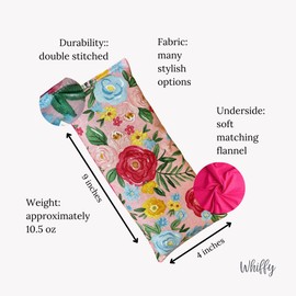 Yoga Eye Pillow, Lavender Microwave Heating Pad Hot & Cold Pack Eye Pillow Aromatherapy Gift, Microwavable, Scented or Unscented, 9" x 4" (Pink Floral, Lavender & Peppermint)