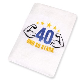 Abc Casa 40th Birthday Gift Towel with Embroidered Muscles for Men - A Useful Gift for 40 Years - A Wonderful Gift Idea for 40th