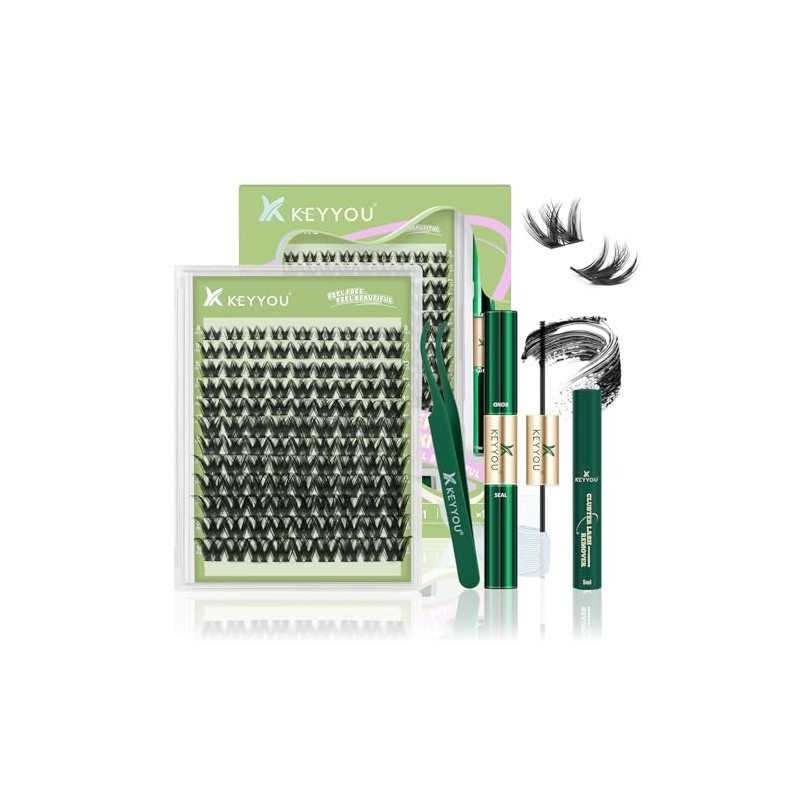 KEYYOU Kit de pestañas postizas Wispy Lash Clusters Angel Plus,