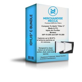 Replacement for Idylis Air Purifier Filter C, Compatible With Idylis Air Purifiers Model Idylis IAP-10-200 and IAP-10-280, Model # IAF-H-100C, Includes 2 HEPA & 2 Carbon Filters