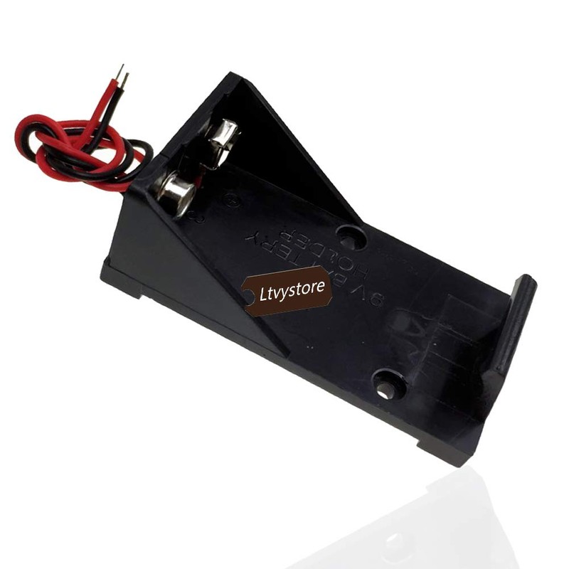Ltvystore 9V Battery Clip Holder Black 12Pcs Single Slot ABS