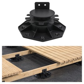 Muzata 10Pack Raising from 1.2" to 2.4" Adjustable Deck Support Pedestal Paver Flooring Joist Unilateral Keel Deck Support Base M065