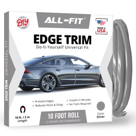 All-Fit Automotive Car Door Edge Protector – Universal DIY Edge Trim to Prevent Scratches & Dings – Flexible Adhesive Molding Trim for Cars, Trucks & SUVs (10 Ft)