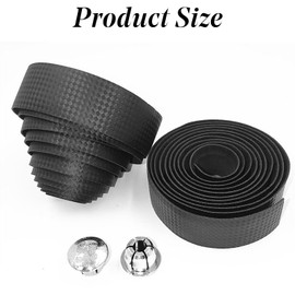 Road Bike Handlebar Tapes Bicycle Bar Tape Cycling Handle Bar Tape Bike Handle Foam Grip Straps Bicycle Breathable Wraps with 2pcs Bar End Plugs Carbon Pattern Black