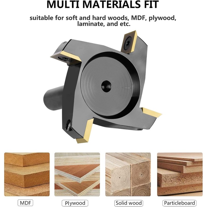 SpeTool 4 Wings Coated Carbide Insert CNC Spoilboard Surfacing Router