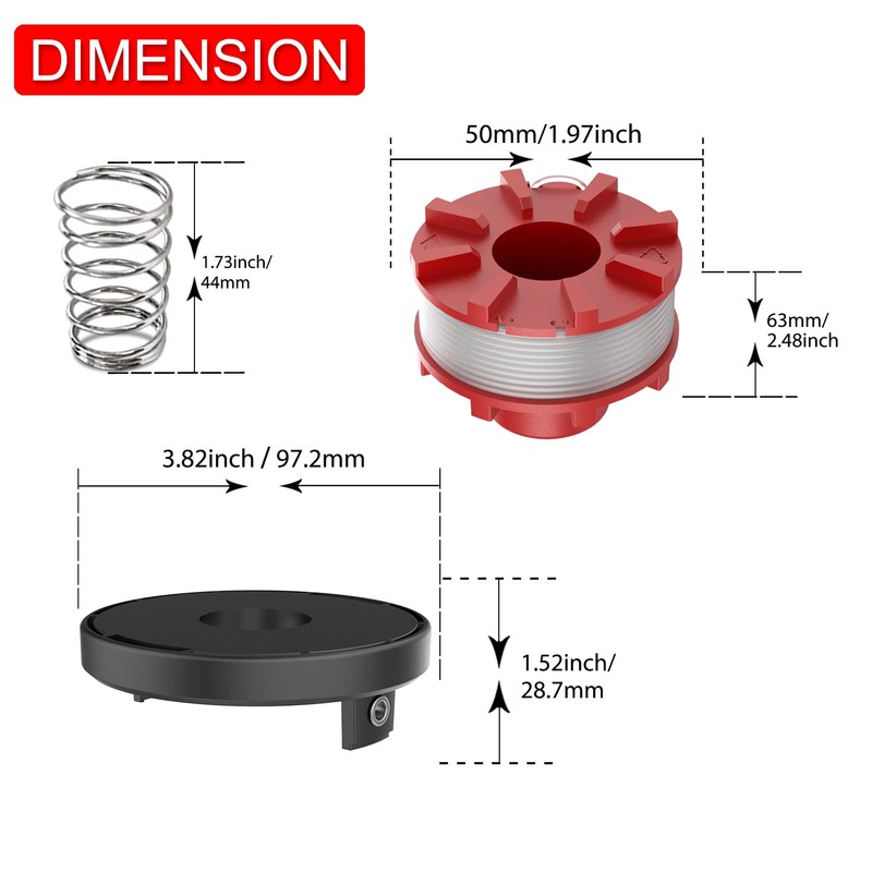 TRUSTLIONTEK Replacement Thread Spool, Compatible with Einhell GE-CT 36/30Li E,