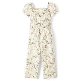 Gymboree,Girls,and Toddler Short Sleeve Jumpsuit,Pink Floral,5T