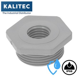 Kalitec G6251600 Reduction M25/M16 Plastic Light Grey I Reducer Cable Gland Hexagonal I M16 Female Thread I M25 Male Thread I IP68 Pack of 5
