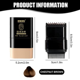 2-in-1 Instant Haarfärbestift mit integriertem Ausbesserungskamm, Wasserfester Und Schweißfester Haarfärbestift, ideal für graues Haar Instant Hair Color Stick with Built-In Comb (Dark Brown)