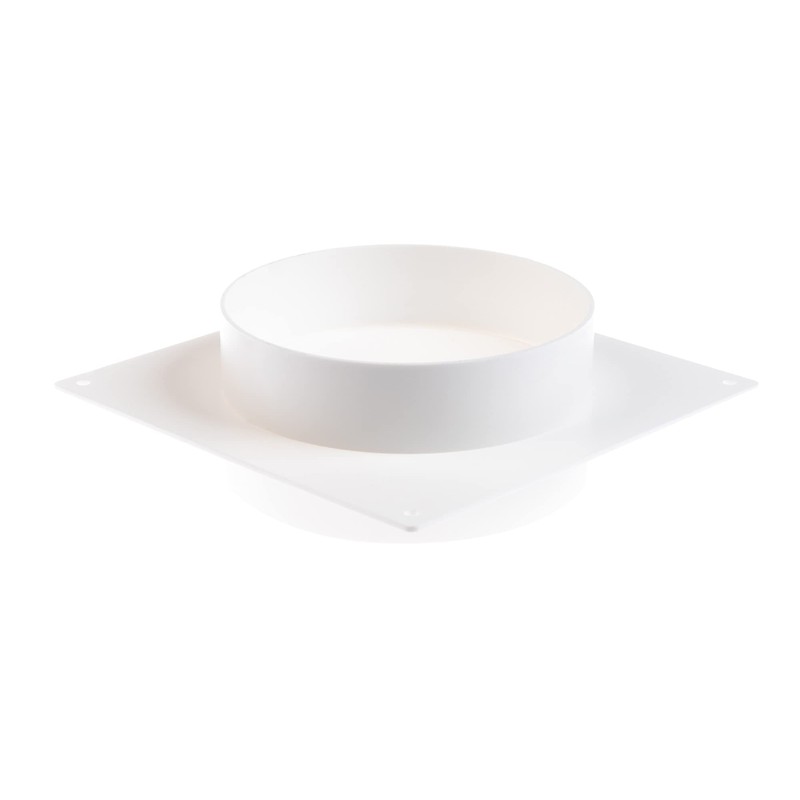 Wall Flange 125 mm with Backflow Flap PVC Connector Round