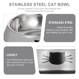 BESPORTBLE Slip Cat Dog Bowl Stainless Steel Kitten Puppy Feeding Dish Comfortable Eating Angle