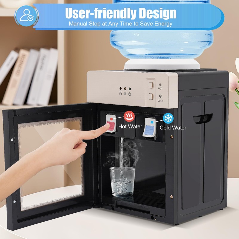 Water Dispenser, 5 Gallon Top Loading Mini Countertop Water Cooler