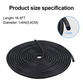 Storystore Backer Rod, 1/4" Diameter x 16.4' Length Black EPDM Rubber Caulk Saver for Gaps and Weather Stripping Door Seal, Concrete Expansion Joint Filler
