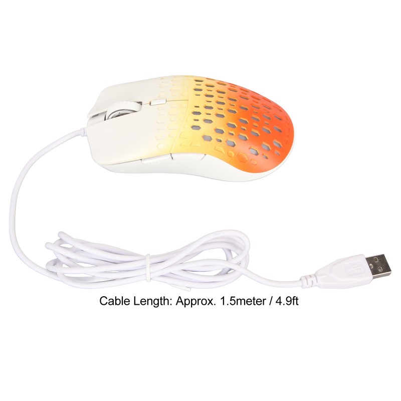 Wired Gaming Mouse with 7 RGB 3600DPI Lightweight Ergonomics Breathable