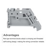 sourcing map DIN Rail Mounting Terminal Blocks End Plugs Clamp