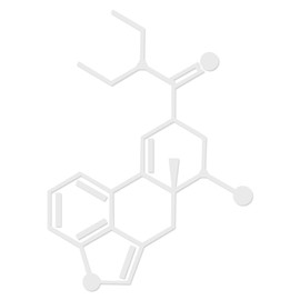 Applicable Pun LSD - Lysergic Acid diethylamide - Chemical Compound Skeletal Formula - Vinyl Decal - White 4 Inches Wide