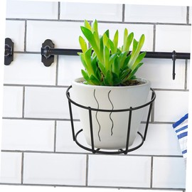 Levemolo Outdoor Balcony Fence Railing Planters 2pcs Round Metal Hanging Flower Stand for Small Spaces