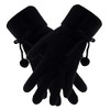 Itzu Ladies Touch Screen Thermal Gloves Knitted Textured Stretch Bow