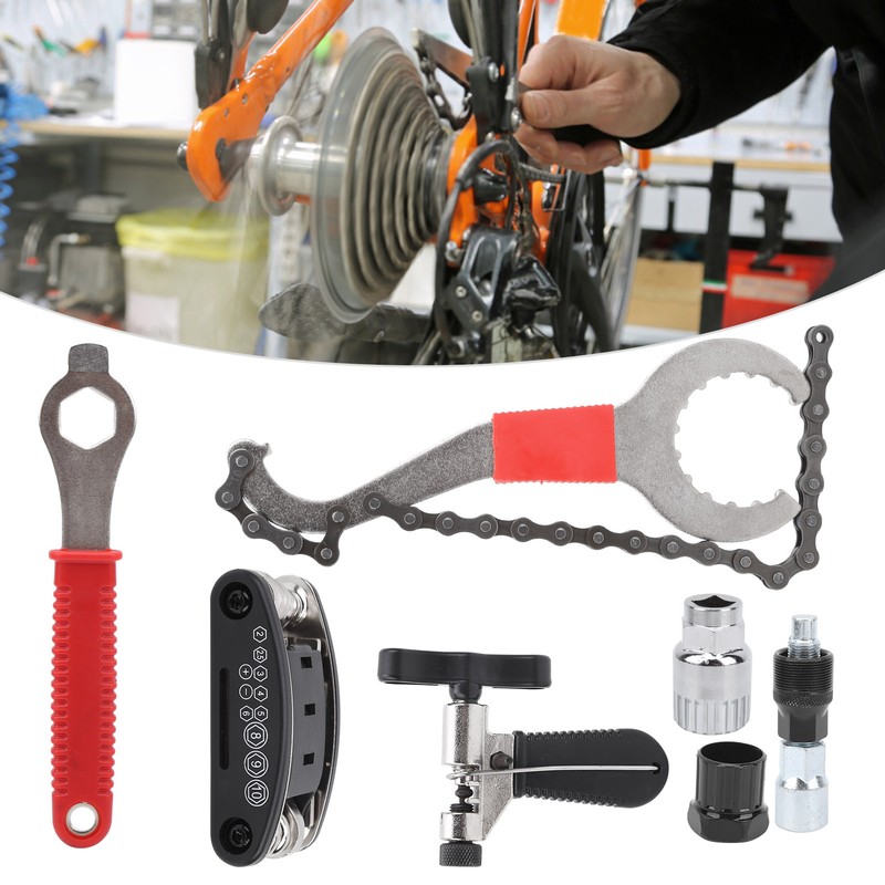 7Pcs Multifunctional Bicycle Chain Wheel Tool Set Mountain Bike Repair