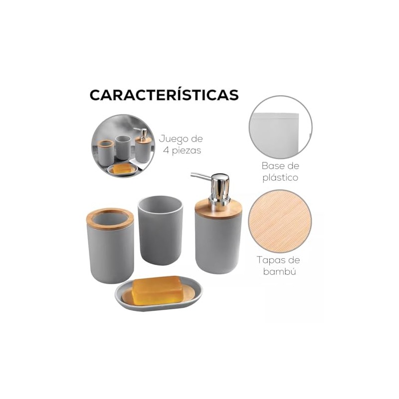 Accesorios para Baño Juego de 4 Accesorios De Baño, Dispensador