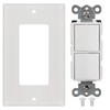 Baomain 2-Pack Duplex Rocker Switch with Wall Plate, 15 Amp,