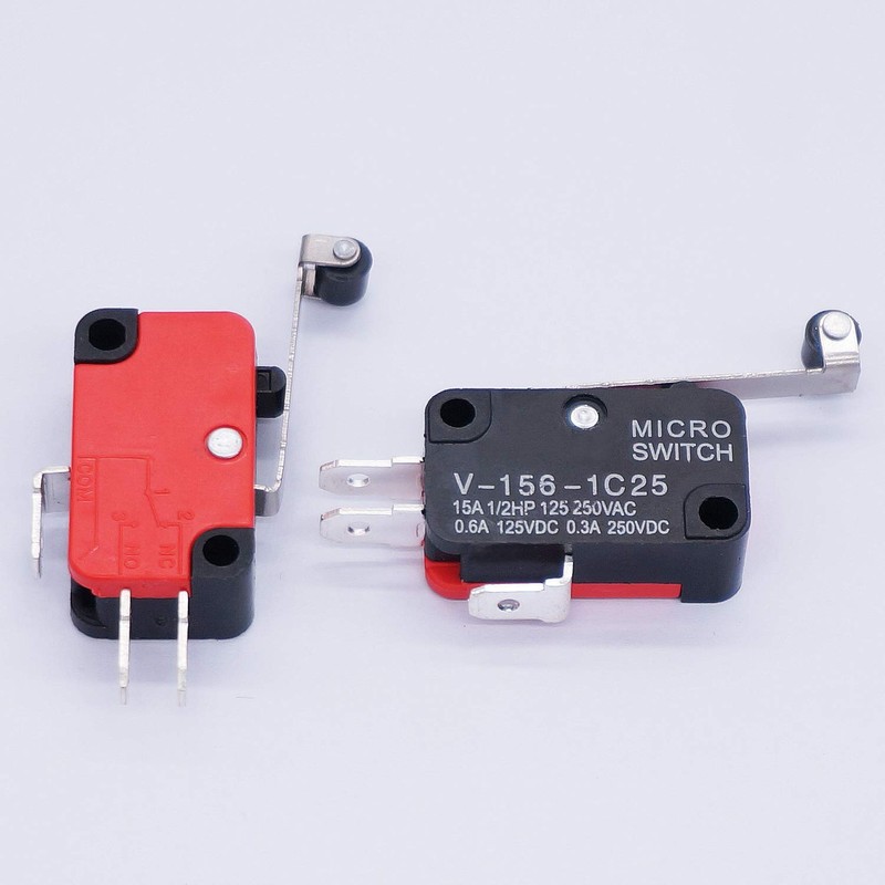 Twidec/6Pcs Micro Limit Switch Long Hinge Roller Arm Switch for