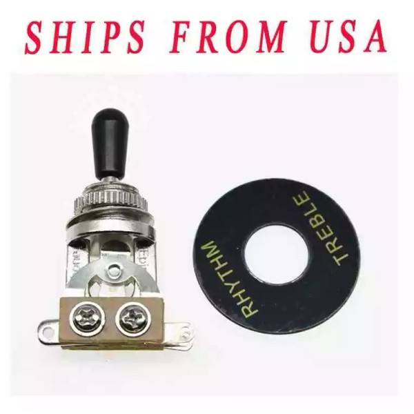 Unbranded Guitar 3 Way Toggle Switch Chrome with Black Tip