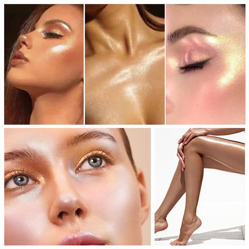 Highlighter Palette, 3D Rose Blush, Body Luminizer Highlighter Face Makeup,