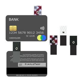 SimpleTabs -Remove Credit Cards with Ease and Style, Removeable and Reuseable Tabs, Includes 5 Pull Tabs per Set, Wallet, Purse, Handbag, Cellphone Case (Country Plaid, SimpleTabs)