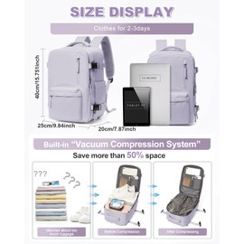 SZSYCN Vacuum Backpack Travel Bag With Pump Ryanair Cabin Bags Underseat Carry On Baggage with Compression System For Flights Waterproof Laptop Backpack