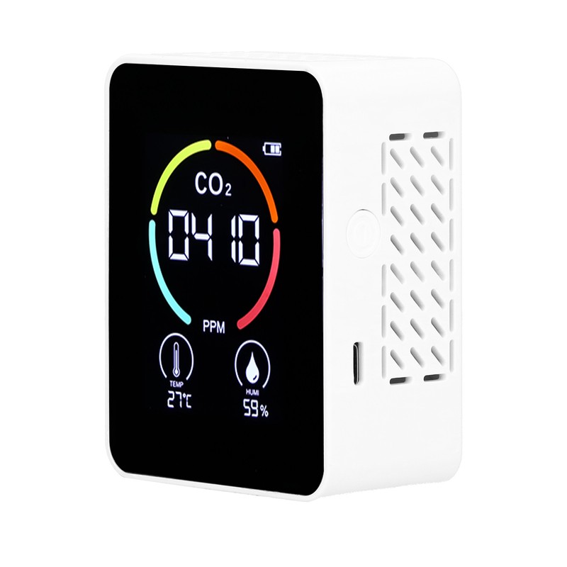 Carbon Dioxide Detector Semiconductor USB Charging LCD Temperature Humidity Detection
