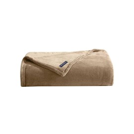 Nautica - King Size Blanket, Ultra-Soft Plush Fleece for Bed or Couch, Medium Weight Bedding for All-Season Comfort (Brown)