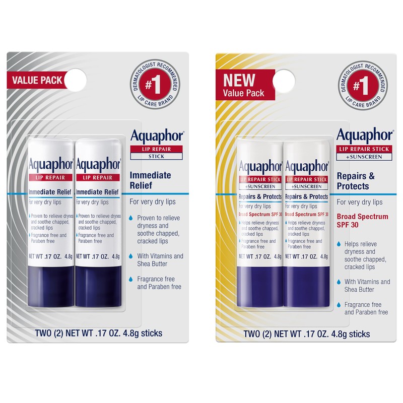 Aquaphor Lip Repair, Moisturizing Lip Balm Multipack (2 Repair sticks