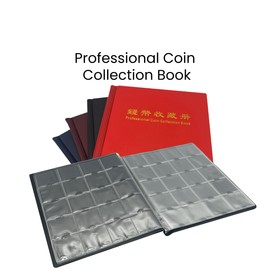 PCCB MINGT 200 Slots Pockets Multi-Colour Options Professional Coin Collection Album for Cardboard Coin Flip Holders (Blue)