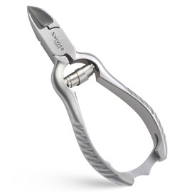 NIVICO Heavy Duty Toe Nail Clippers for Thick Nails, Satin (Dull) Finish Nail Cutter for Thick Ingrown Toenails, Stainless Steel Double Barrel Spring Toenail Clippers, 12cm Long (4.75” Inch)