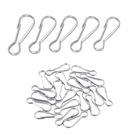 50Pcs Metal Lanyard Hooks, Stainless Steel Lanyard Snap Spring Hooks, Closures Snap Purse Badge Holder Clasp Clips Silver (30mm/1.18in)